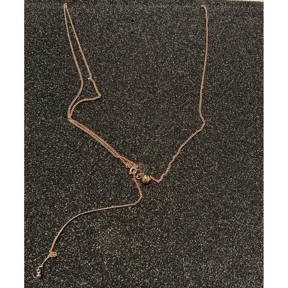 Burberry Multichain Pendant Necklace Gold Tone Black Marbled Resin Box Italy NEW - Picture 9 of 13